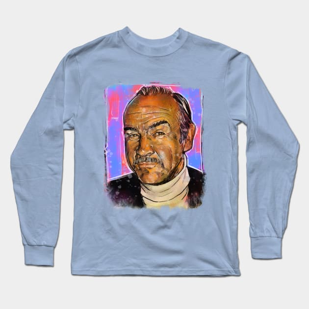 Sean Connery Long Sleeve T-Shirt by Elizachadwickart 